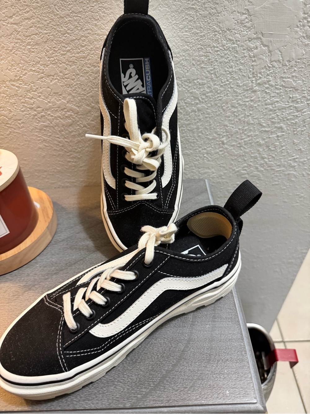 Vans Black & White Old Skool-Inspired Low-Top Sneakers